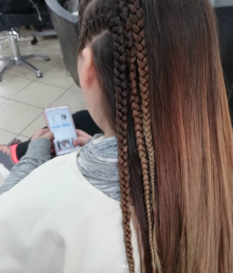 Trenzas y peinado largo